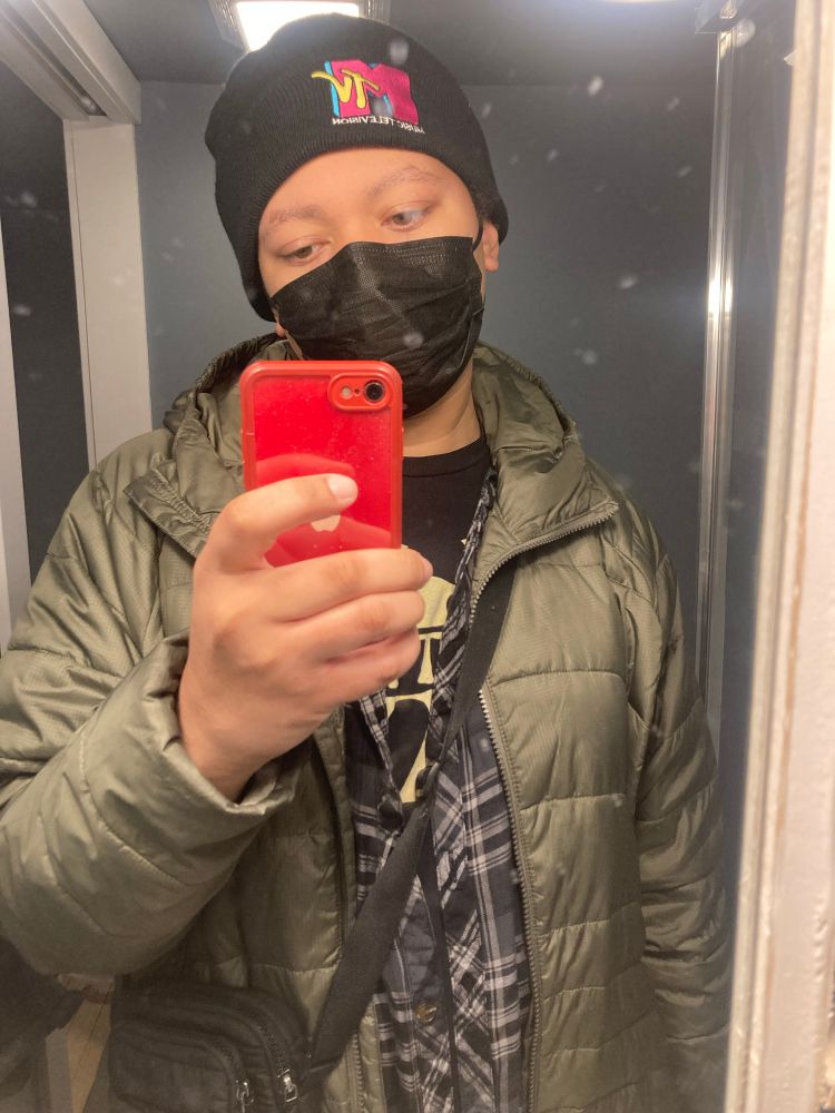 Same description as the second one but with a mask on