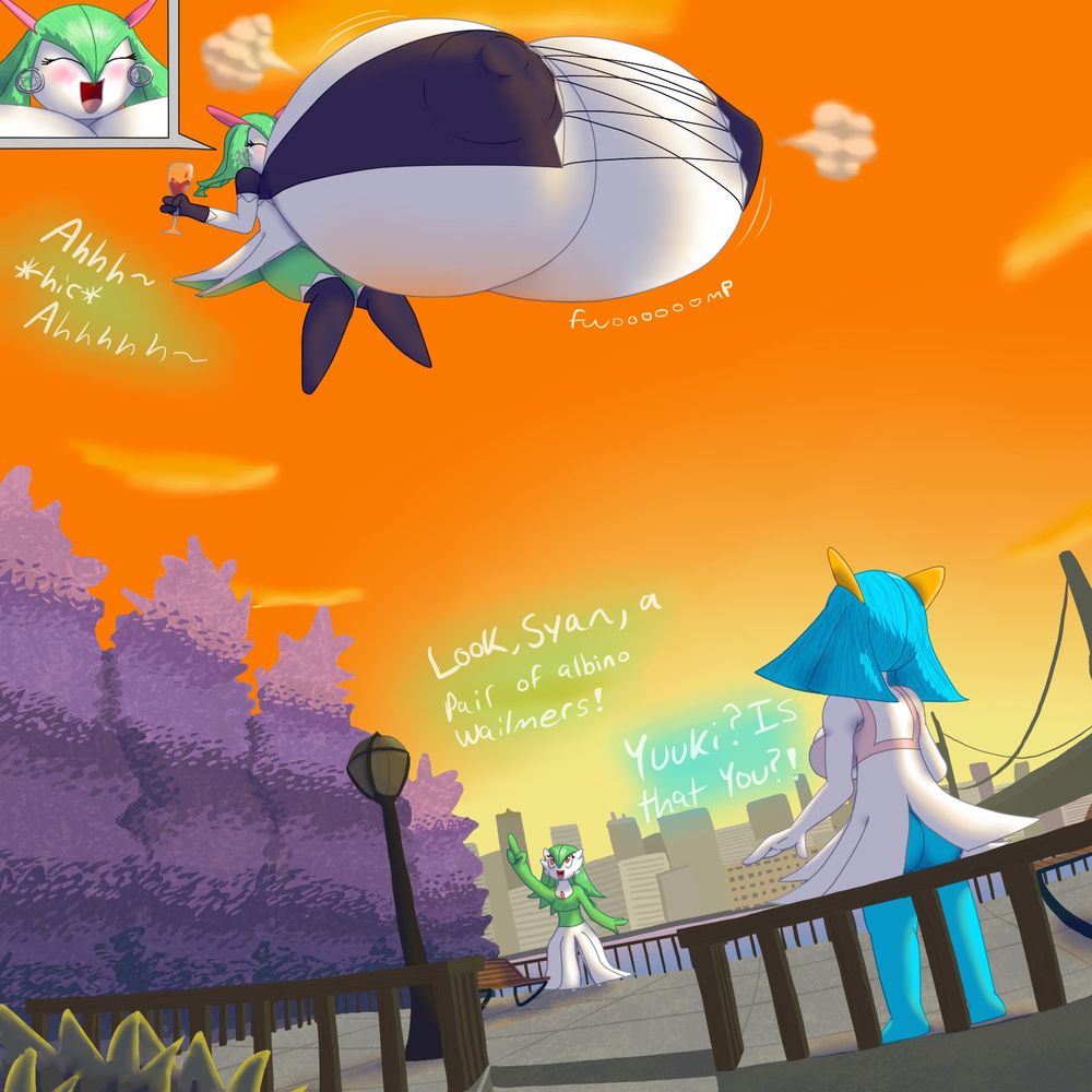 hyper breasts boobs tits inflation expansion helium air wine kirlia gardevoir ralts unova pokemon black white shiny city 