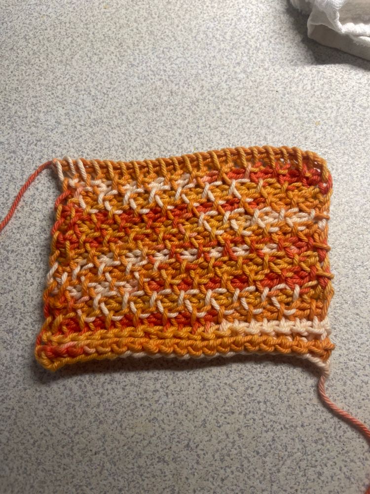 Honeycomb Tunisian crochet sample