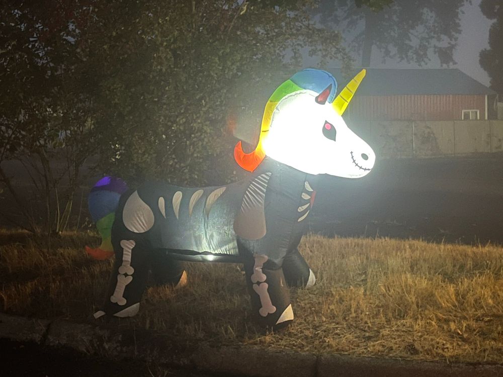 Lighted skeleton unicorn 