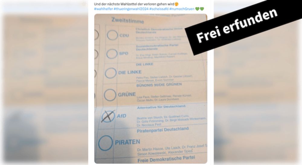 Foto von angeblich in Thüringen vernichteten AfD-Stimmen zeigt Stimmzettel von 2017