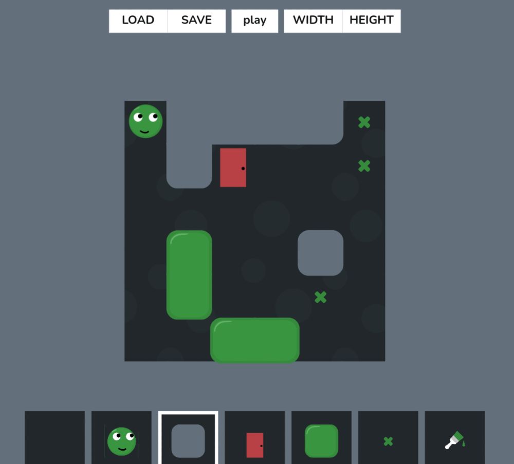 a screenshot of the level editor of the game Skwish https://pawprints.itch.io/skwish