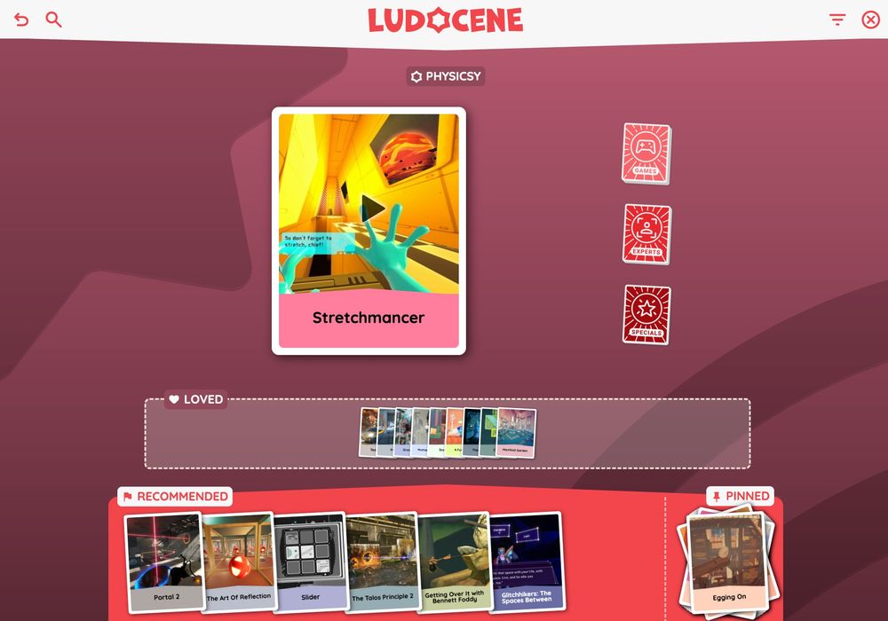 Ludocene game-finder run with Stretchmancer current suggestion.