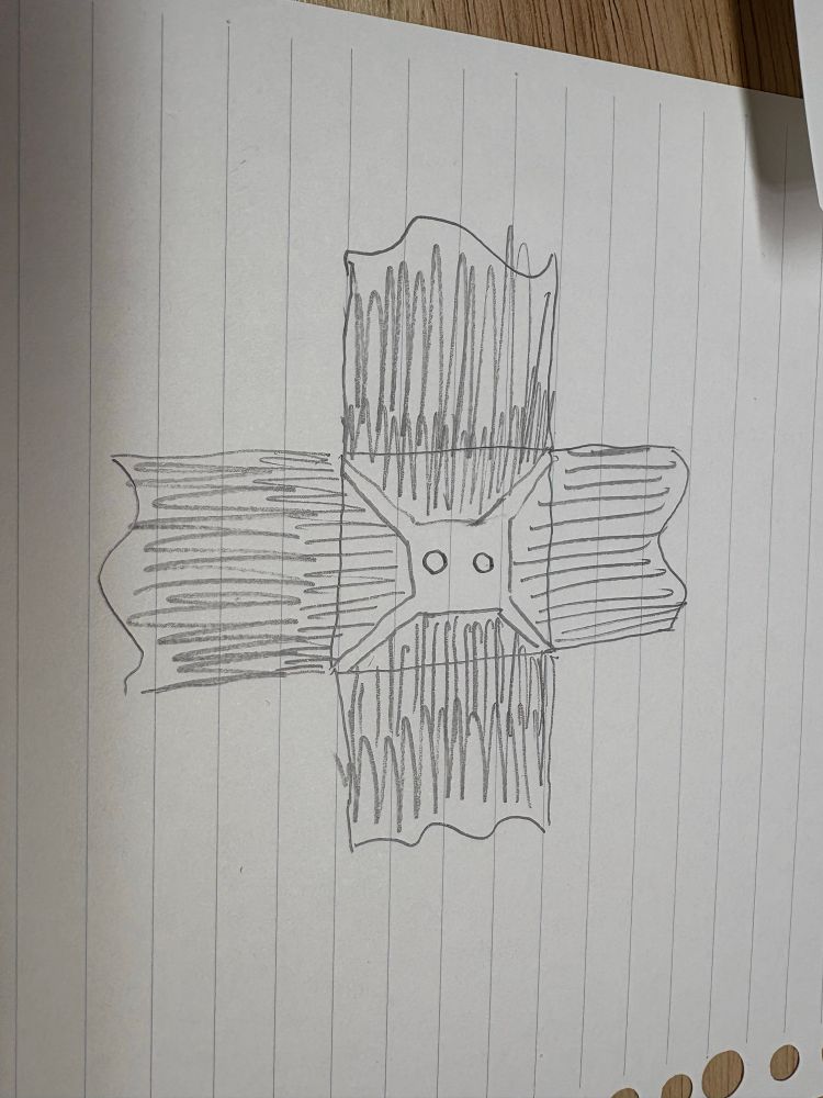 It uh, looks like the beginnings of a giant plus sign, sketched in pencil.