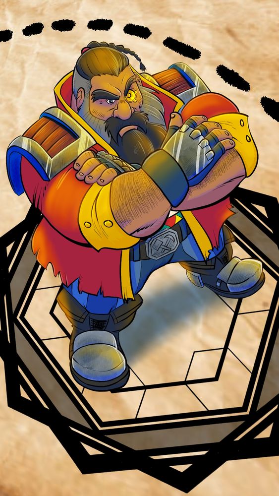 My dwarf pirate OC inked, colored, shaded and highlighted