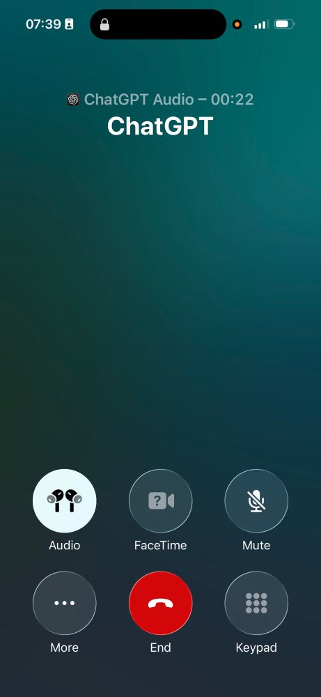 ChatGPT iPhone home screenshot appears as a call 