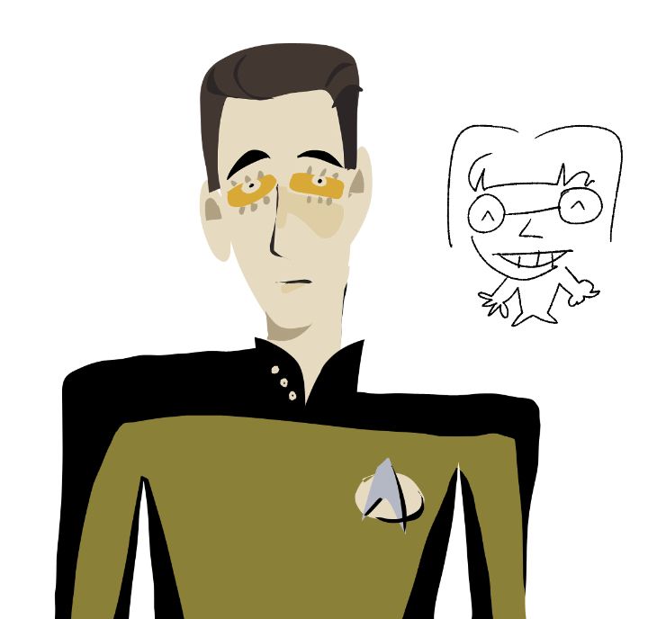 simplistic bust of data from star trek