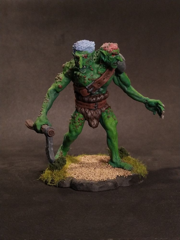 Painted Mini of an Ettin. 