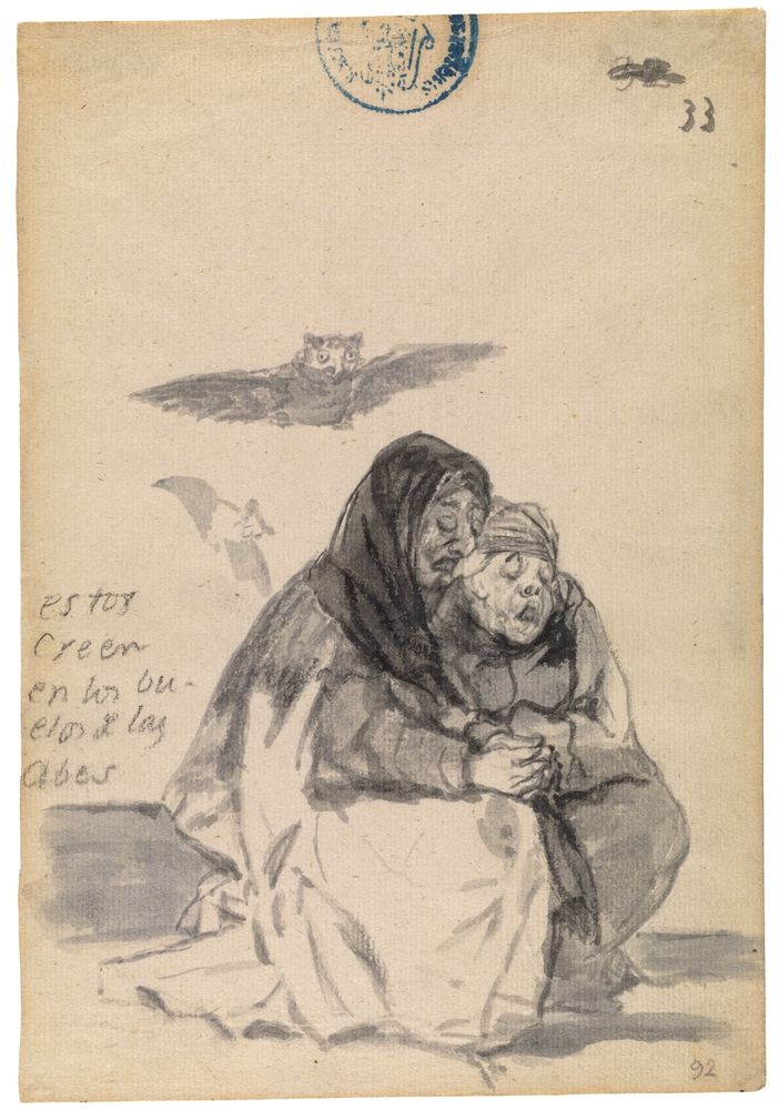 'Estos creen en los buelos de las abes' de Francisco de Goya y Lucientes