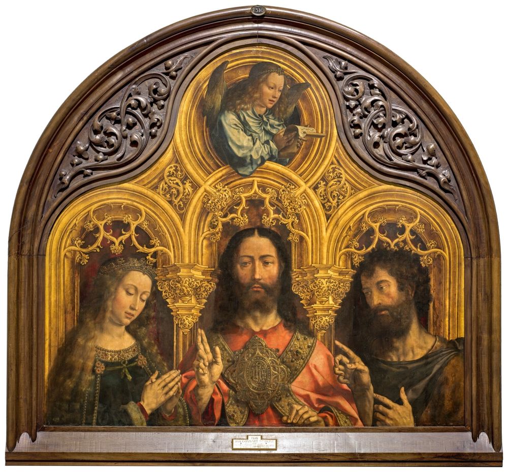 'Cristo entre la Virgen María y San Juan Bautista' de Jan Gossaert