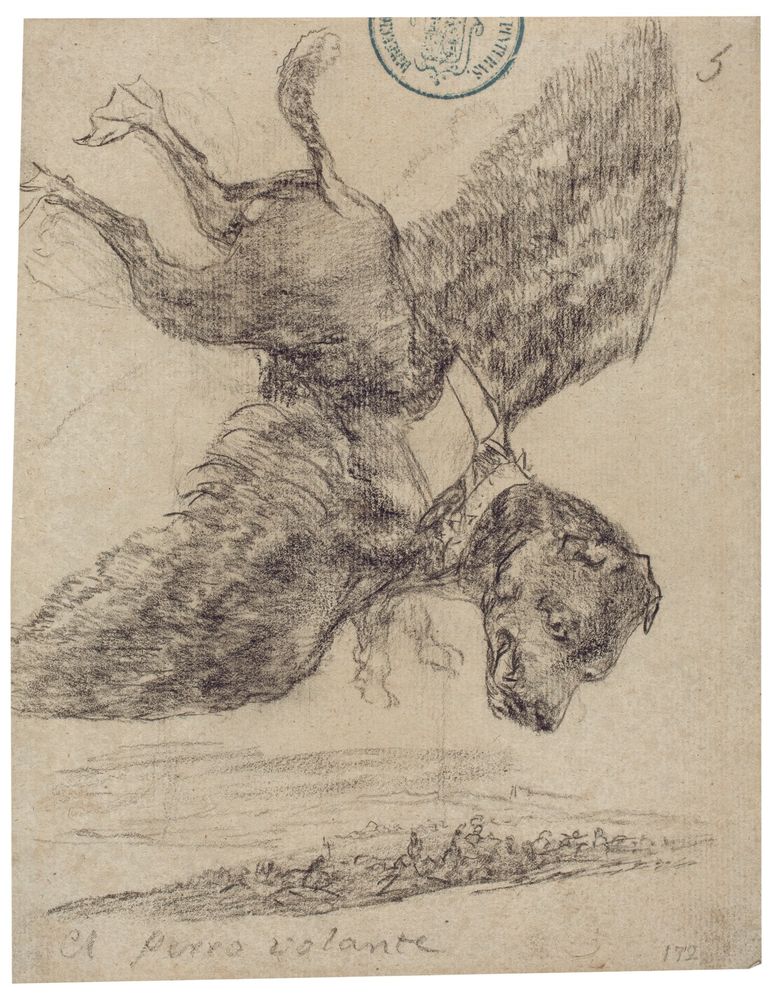 'El perro volante' de Francisco de Goya y Lucientes