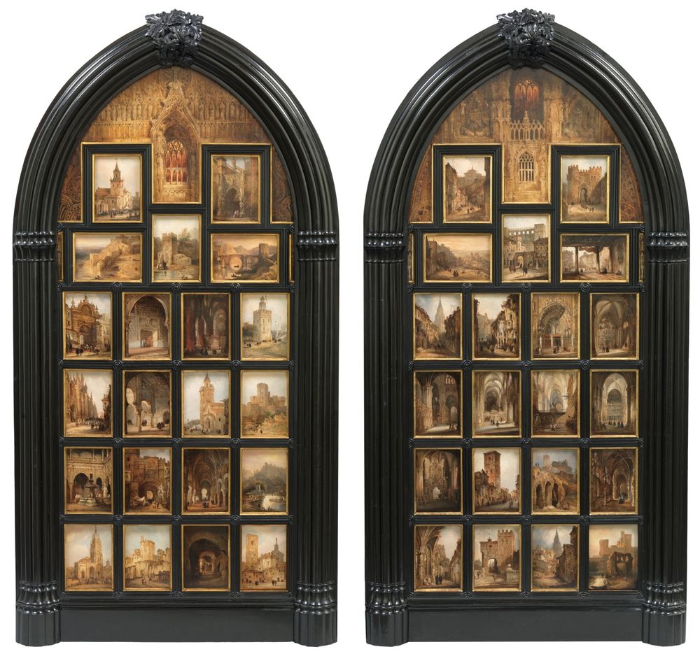 'Díptico con 42 vistas monumentales de ciudades españolas' de Genaro Pérez Villaamil y Duguet