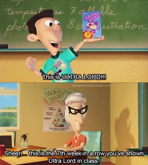 Reaction meme of Sheen from Jimmy Neutron bringing the same item to Show-and-Tell for "the 7th week in a row".