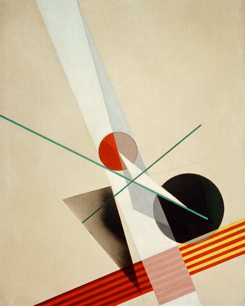Geometric artwork by the Bauhaus artist Laszlo Moholy-Nagy. 