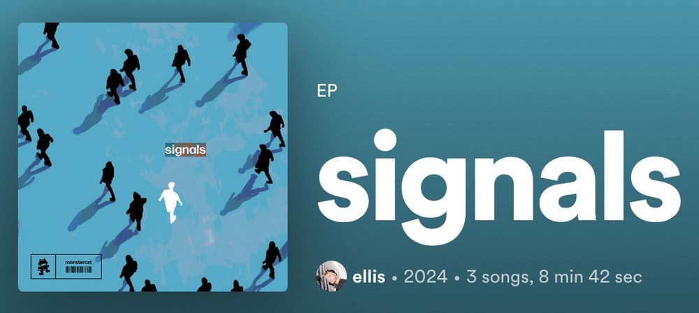A screenshot of ellis's 'signals' (2024) EP on Spotify