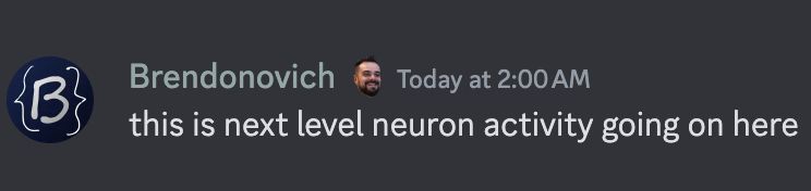 Screenshot of a message I sent in a conversation with Ryan Carniato, where he was explaining some of Solid 2.0's new APIs (latest and isPending). The message says 'this is next level neuron activity going on here'.