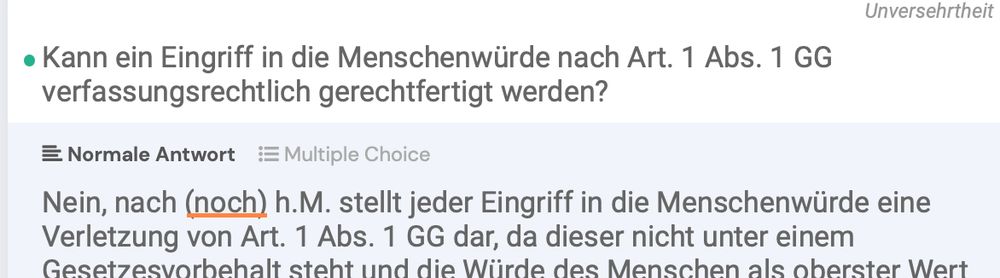 Kann ein Eingriff in die Menschenwürde gerechtfertigt werden? 

Nach (noch) hM nicht