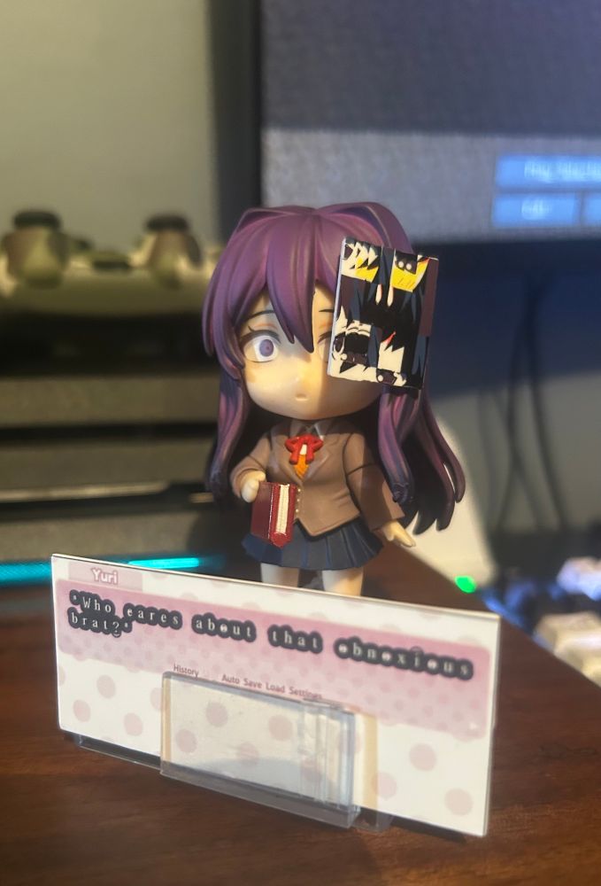 Nendroid of Yuri from ddlc I got for my roommate.