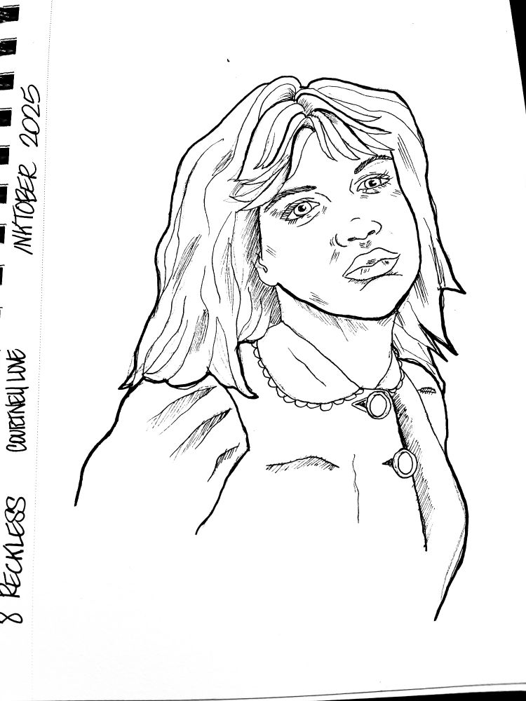 Drawing of Courtney Love. 