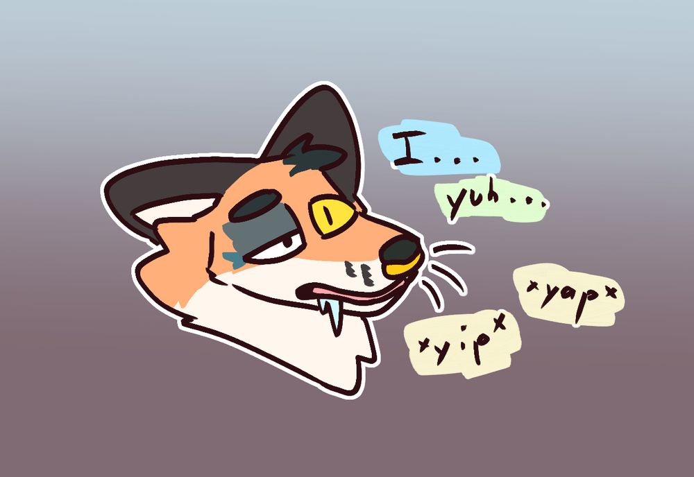 Rui's head taking on the final effects of transformation, finished save for his eye, a patch of fur around it, and a bit of hair. He appears somewhat disoriented.

"I... yuh... *yap* *yip*"