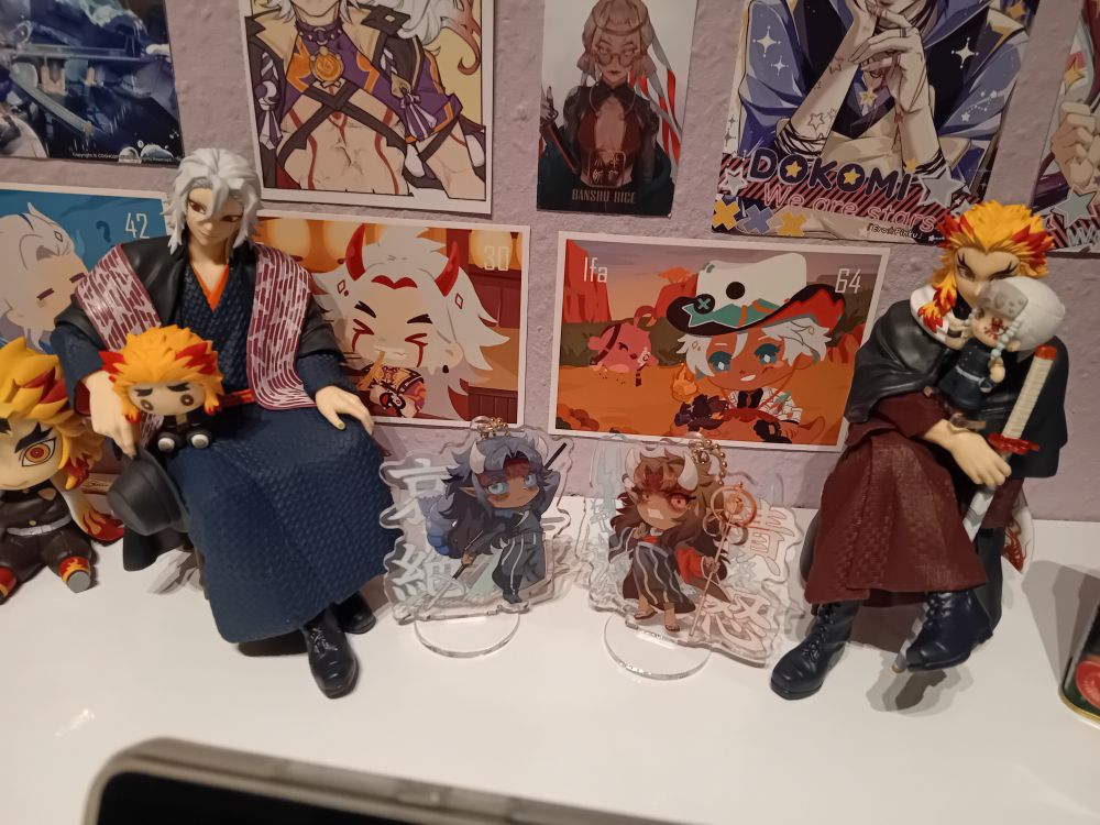 The same figures but after my brother put cute figures on them