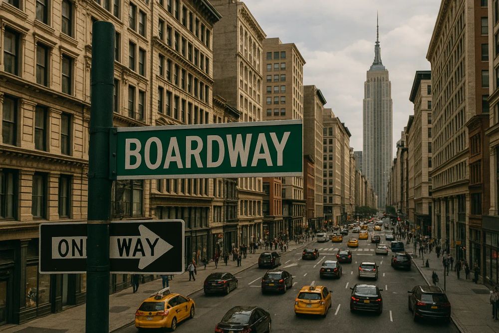 New York City Broadway misspelled as Boardway