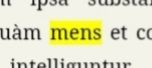 closeup of the word "mens"