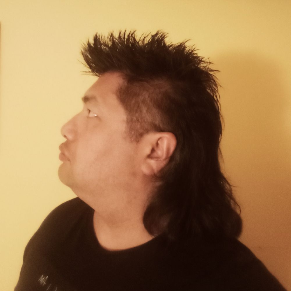 me with an 80s mullet