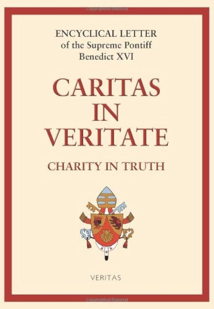 a picture of Benedict XVI's "caritas in veritate" 
