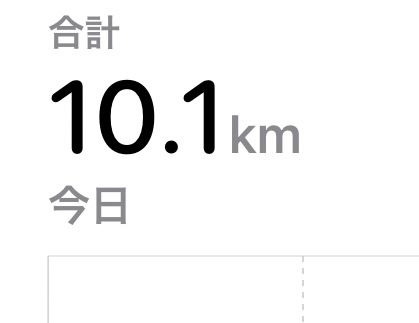 ヘルスケアアプリのスクリーンショット。今日歩いた距離が10.1kmと表示されている。