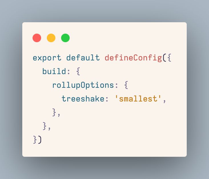 rollup treeshaking config for Vite app
