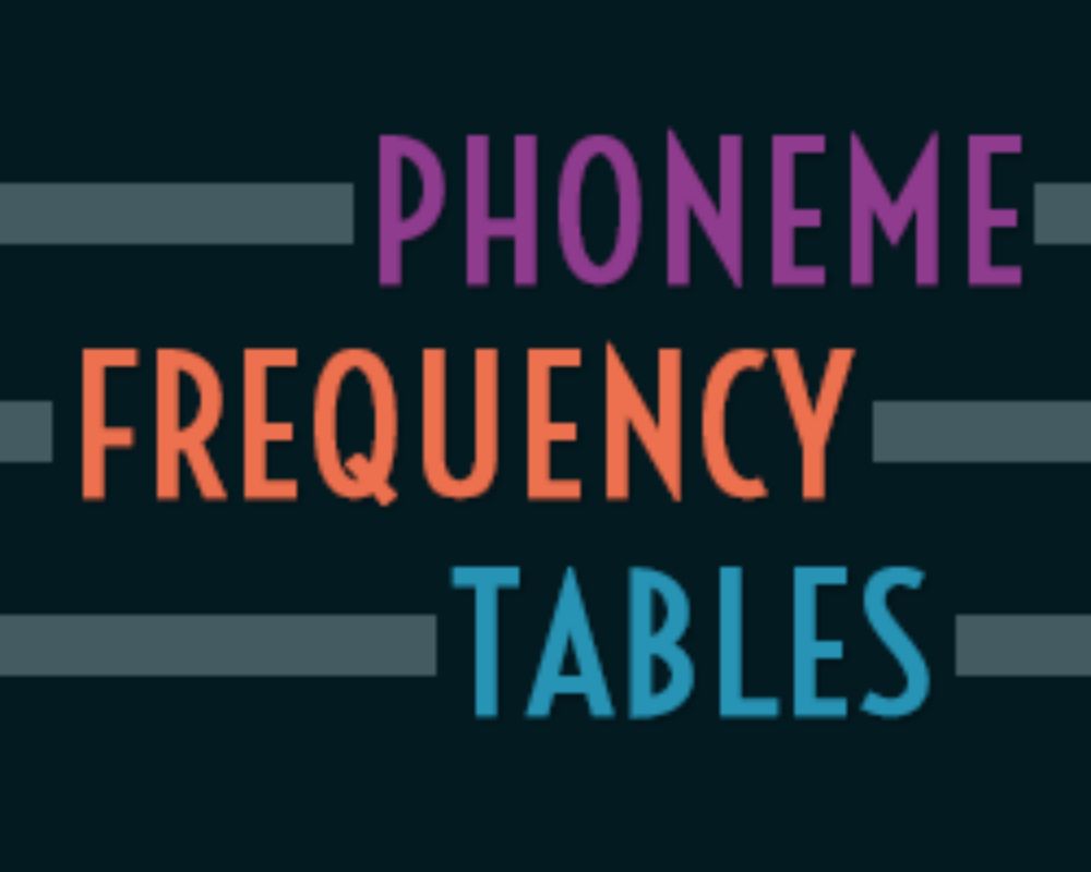 Phoneme Frequency Tables - Phonics & Stuff