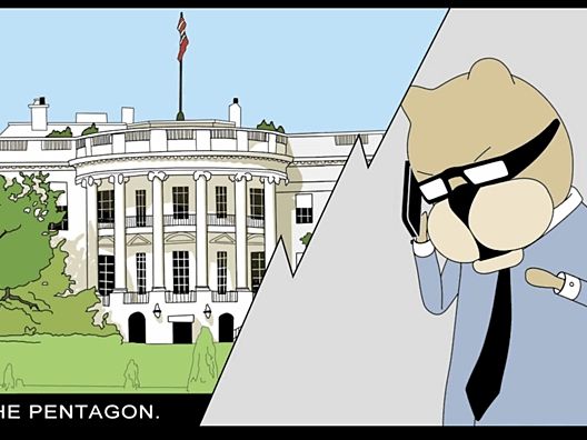 Ray Smuckles, glasses cat, calls up "the Pentagon"