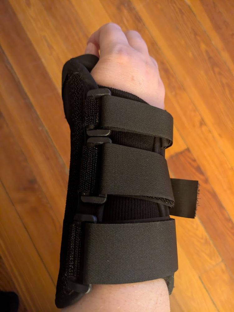 my wrist in a brace
