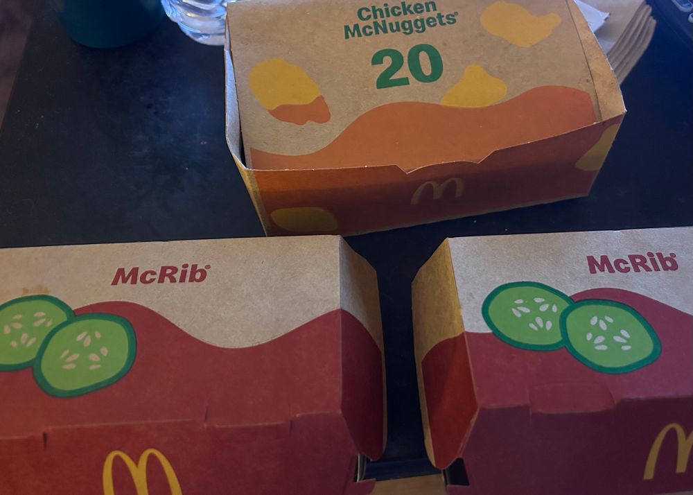 Two McRibs and a twenty-piece McNuggets