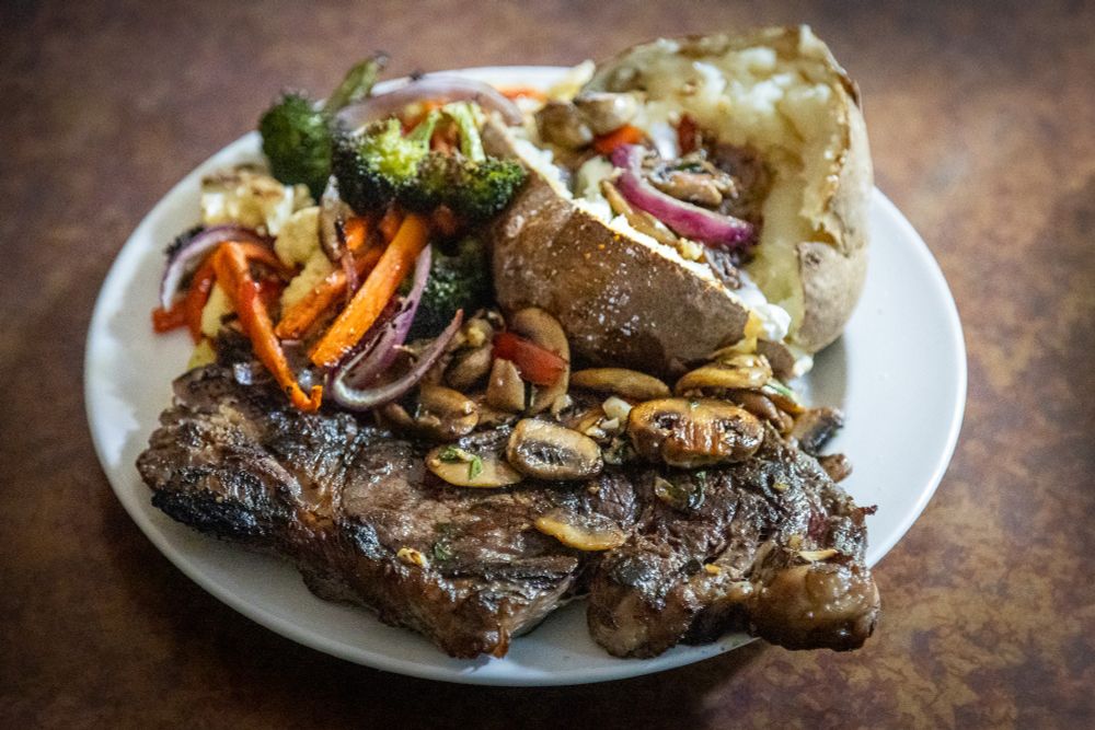 Ribeye steak dinner