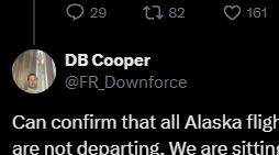 An even closer close up of the same tweet, showing DB Cooper's name.