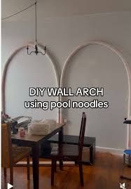 TikTok screenshot, 'DIY WALL ARCH using pool noodles'