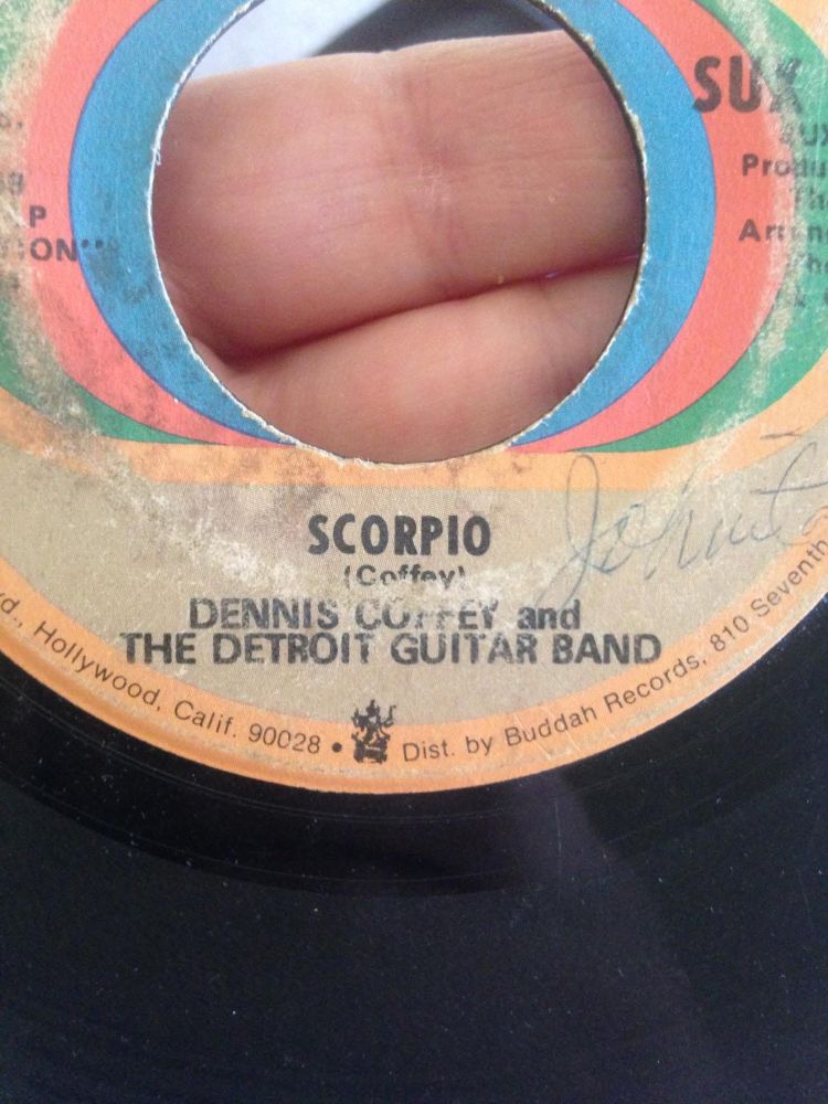 My well-worn 45 of “Scorpio.”