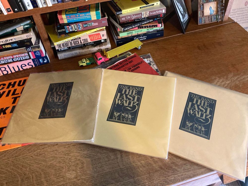 3 copies of “vinyl” soundtrack to “The Last Waltz.”