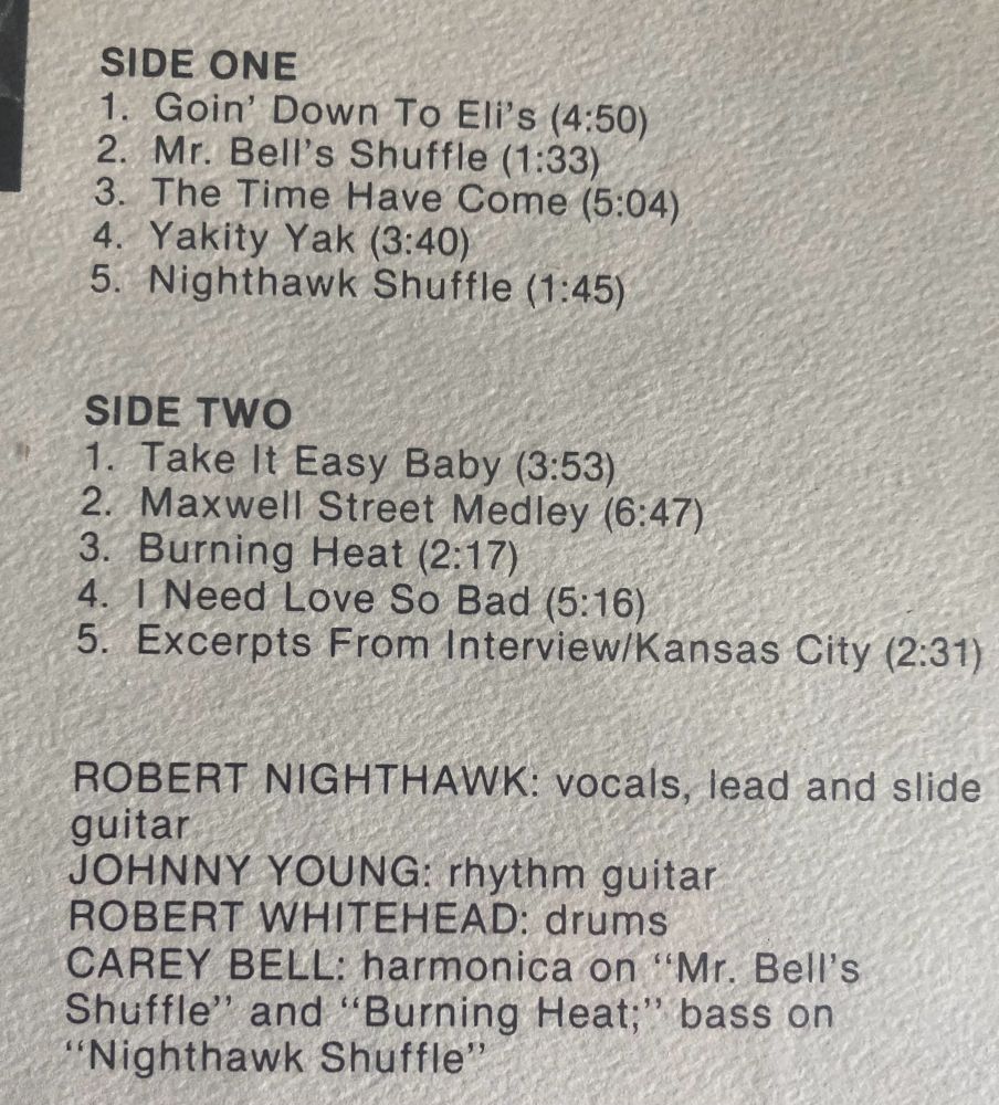 Live on Maxwell street back cover