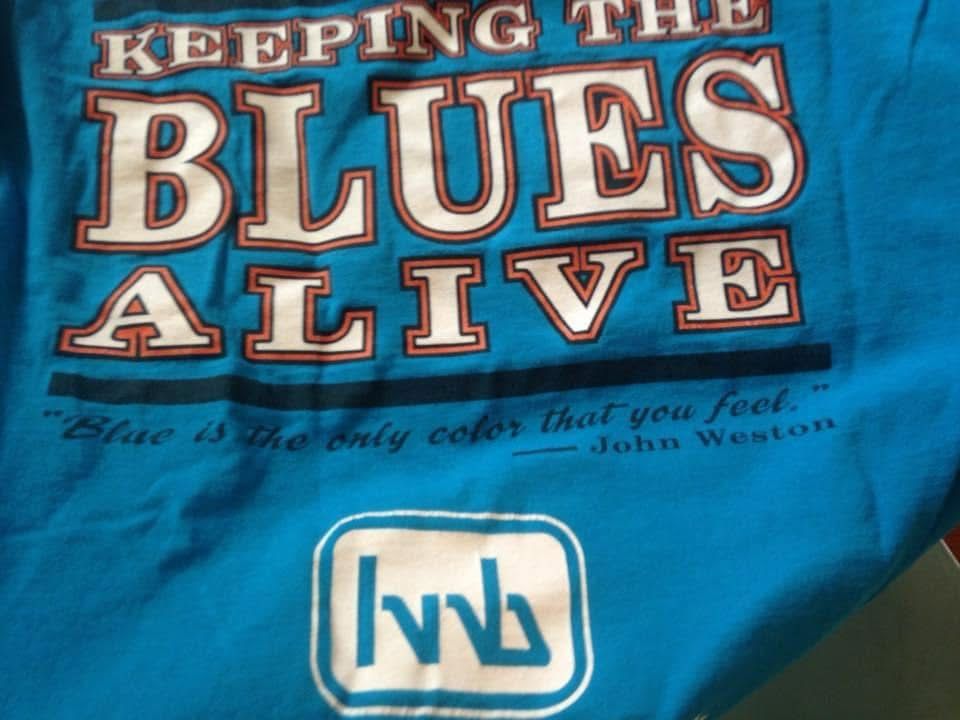 “Blue is the only color you feel” on a blue shirt