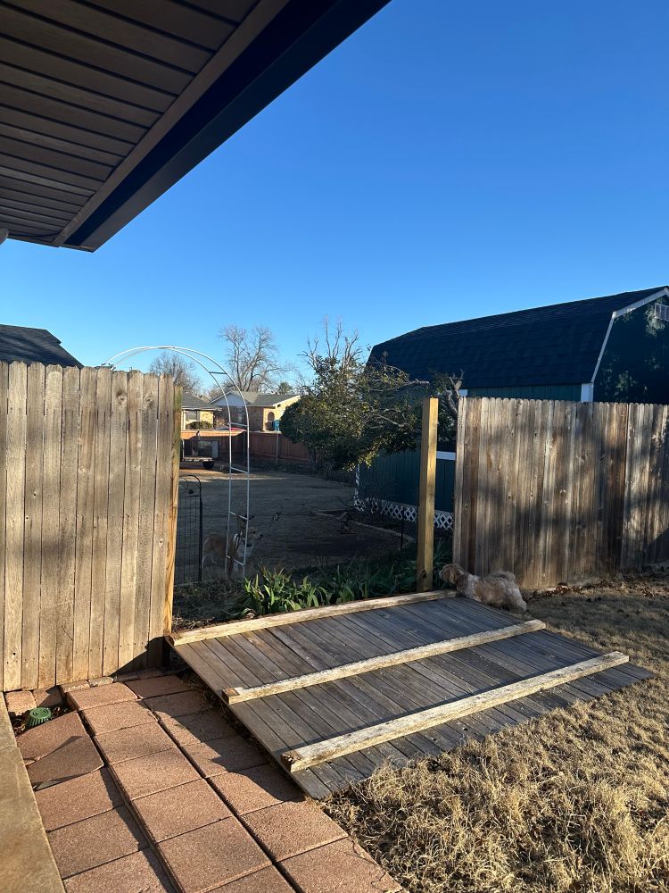 Fence blown down