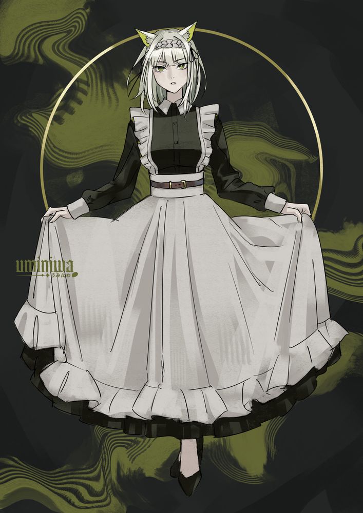Kal'tsit from Arknights in maid outfit