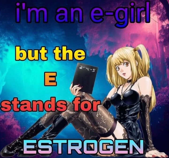 i'm an e-girl but the E stands for ESTROGEN