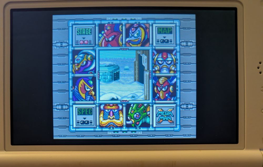 MegaMan X stage select screen.