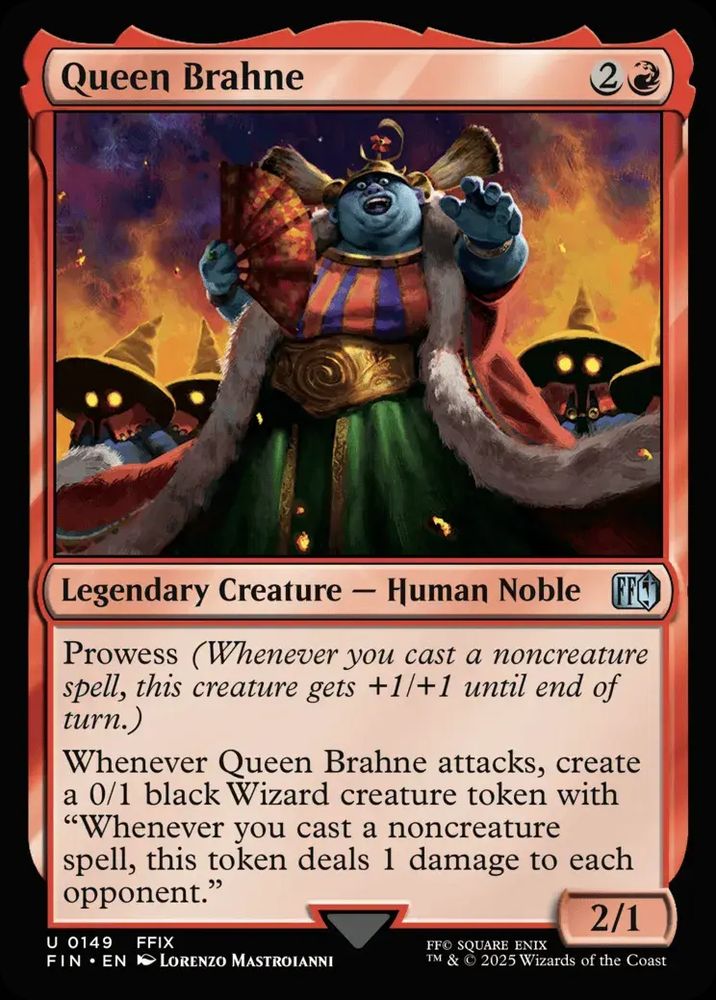 The Final Fantasy MTG card Queen Brahne