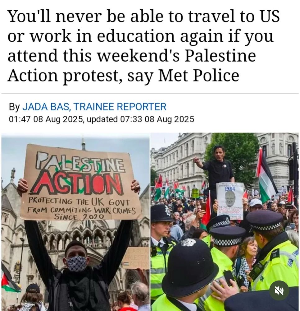 You'll never be able to travel to US or work in education again if you attend this weekend's Palestine Action protest, say Met Police