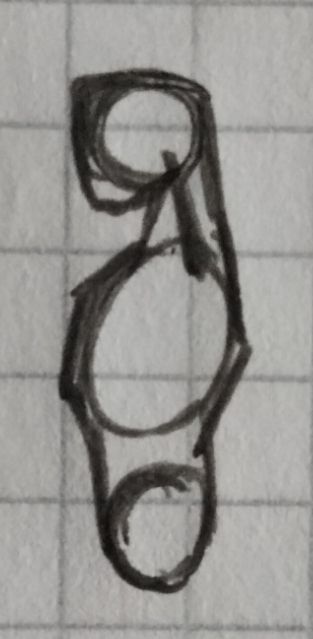 side view of a simplified/stylised torso and head