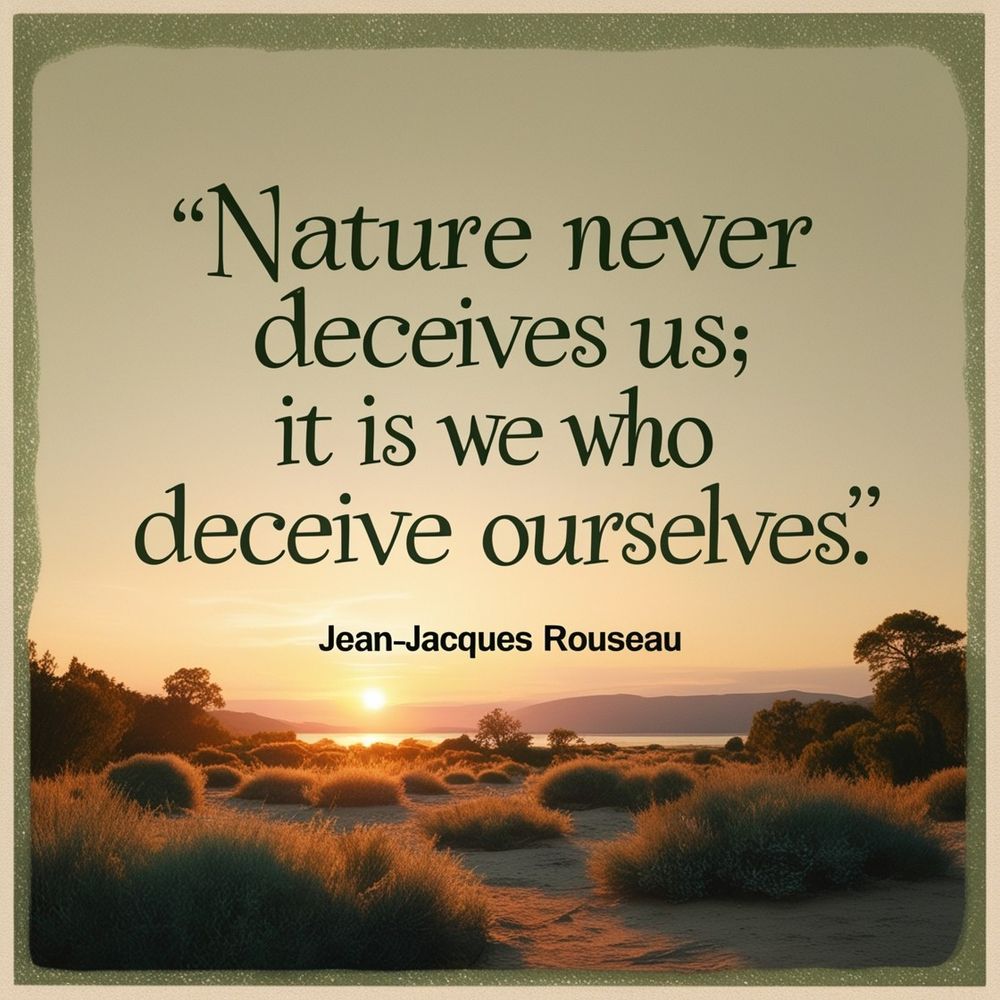 Nature never deceives us